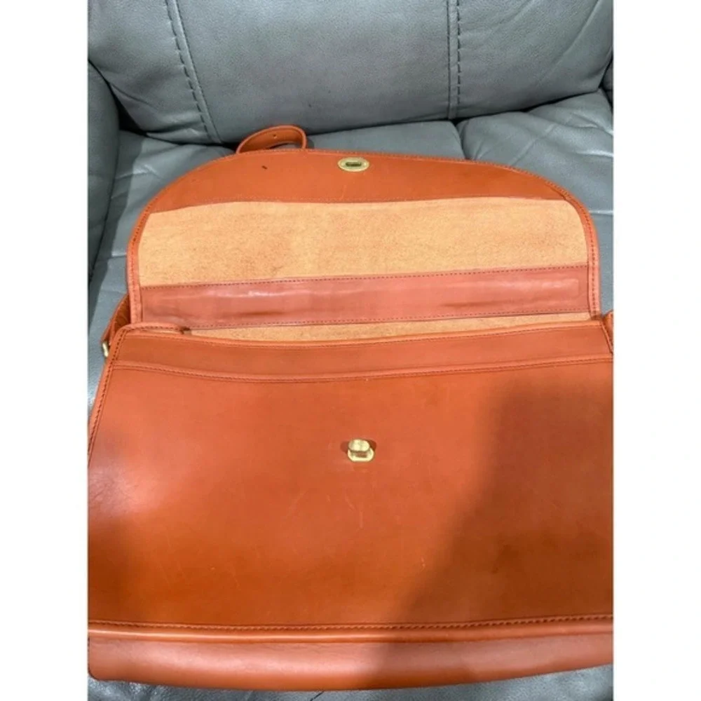 Vintage Coach Beekman Briefcase‎ 303-22 Burnt Orange Leather Messenger Bag Korea